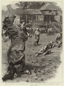 The Mustangs at Littleton Park Farm, near Shepperton, lassoing a Colt by William Small